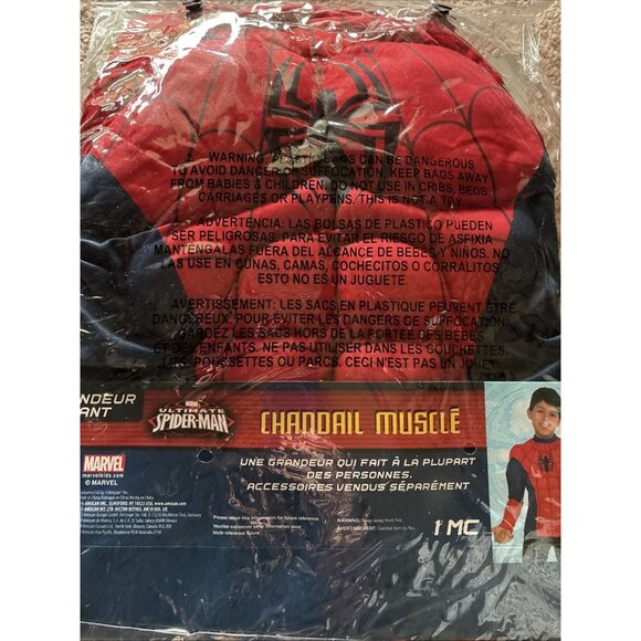 Marvel Ultimate Spider Man Muscle Shirt Boys One Size 6+ Superhero Costume - Picture 7 of 7